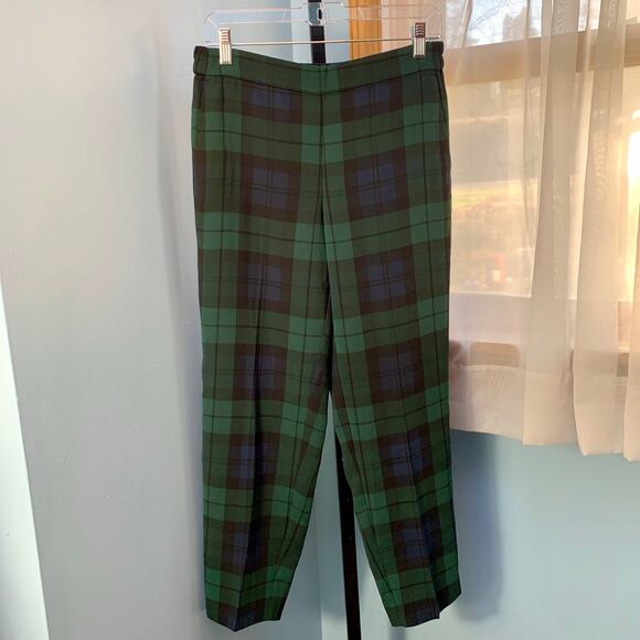 J. Crew Factory Jamie Black Watch Plaid Pants Size 8 - Picture 2 of 6